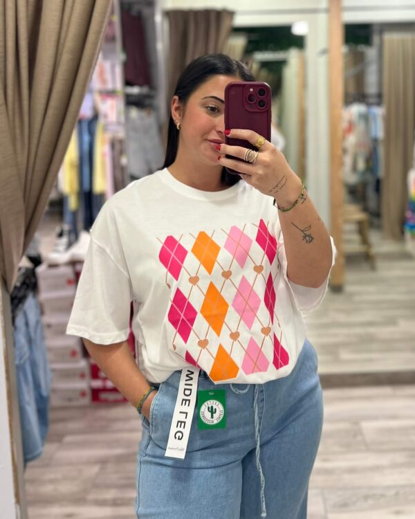 Camiseta Rombos Oversize